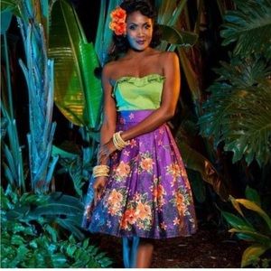 Deadly Dames purple Hawaiian Kinky Box skirt